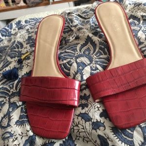 Red Ralph Lauren Faux Croc Slide On Sexy Sexy